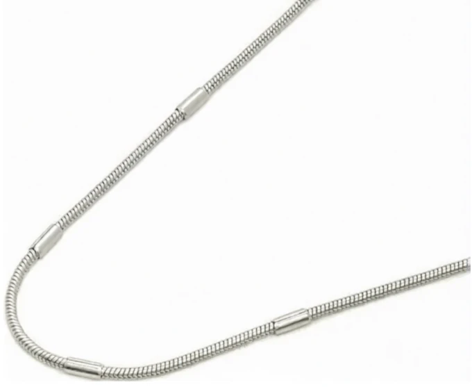 Cadena de acero quirurgico eslabon cola de raton con tubitos 50cm